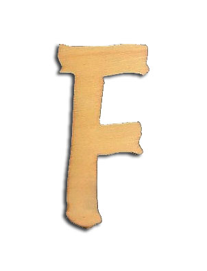 אותיות עץ חיתוך לייזר - האות 'F' גדול