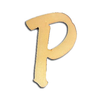 אותיות עץ חיתוך לייזר - האות 'P' גדול