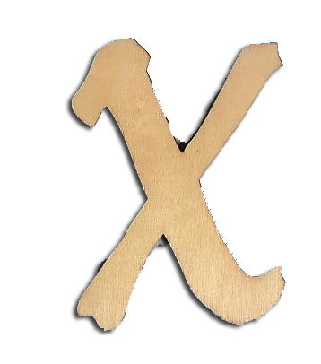 אותיות עץ חיתוך לייזר - האות 'X' גדול