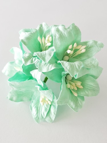 פרחי נייר - ליליות - אקווה עם אבקנים לבנים