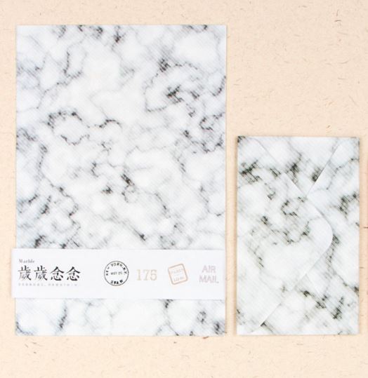 נייר מכתבים מעוצב - שיש בהיר