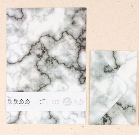 נייר מכתבים מעוצב - שיש כהה