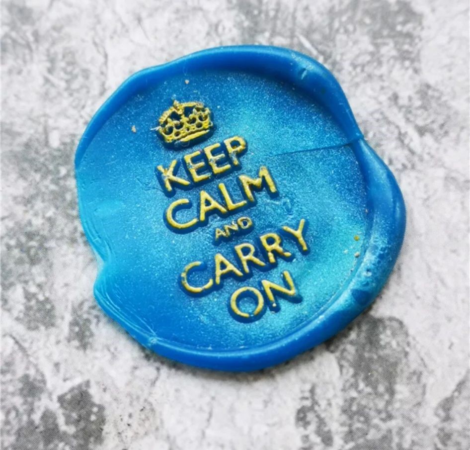 חותם שעווה ללא ידית - Keep Calm and Carry On