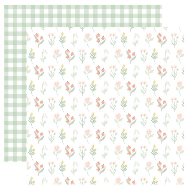 דף קארדסטוק 12&quot; 2337 - IT&#39;S A GIRL - Flower Meadow