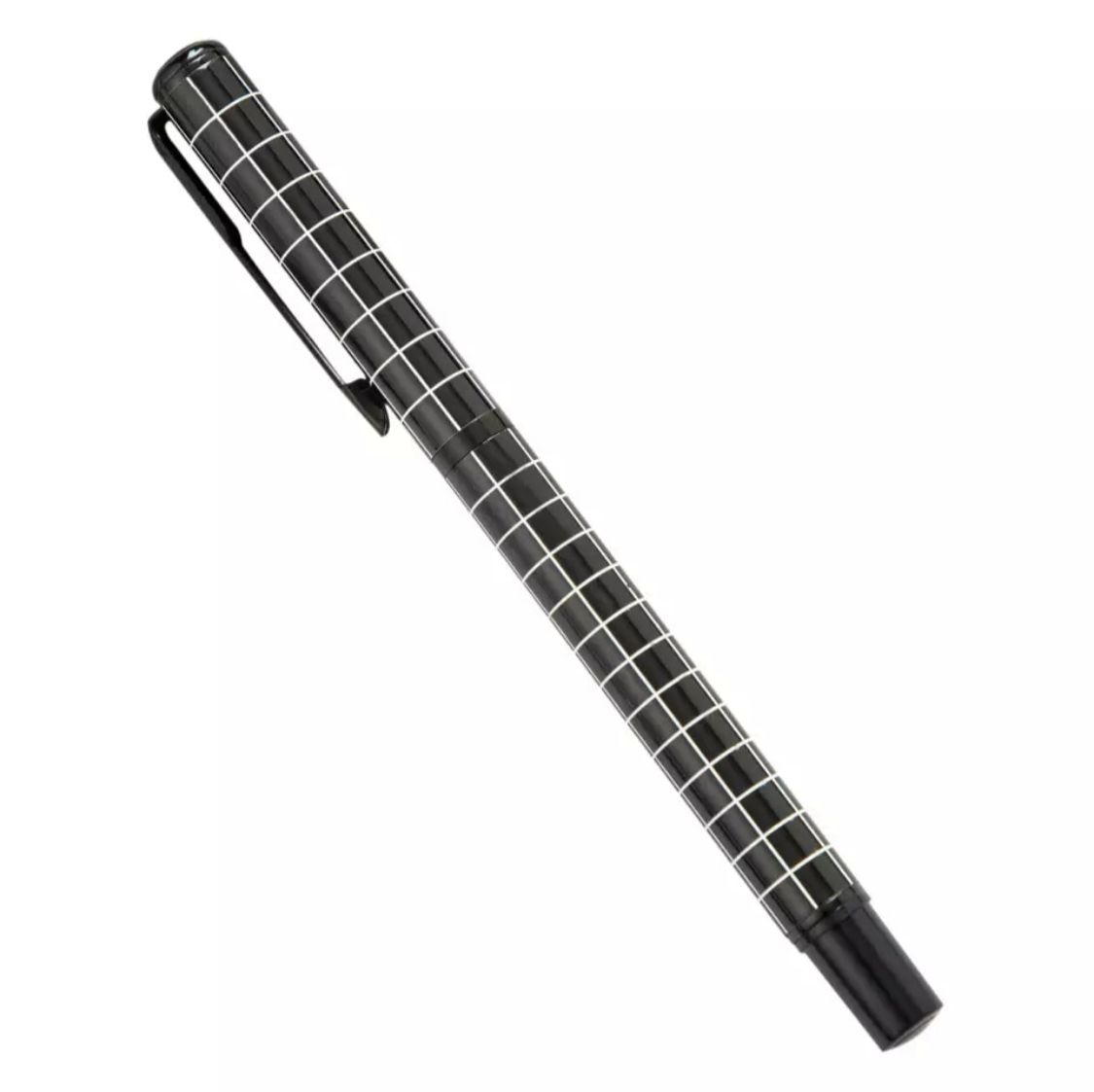 עט ג&#39;ל שחור עם דוגמת משבצות 0.5ממ