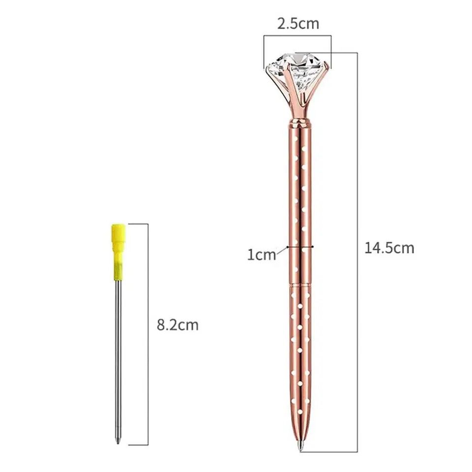 עט יהלום - רוז גולד עם נקודות לבנות