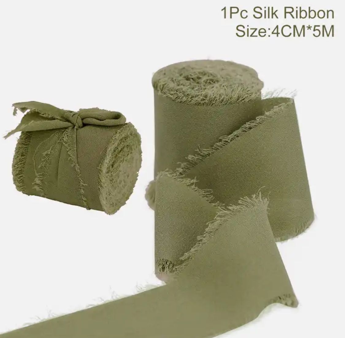 גליל סרט בד שקוף עם שוליים פרומים - זית