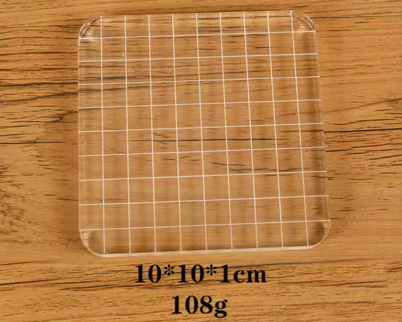 בלוק אקרילי משובץ לעבודה עם חותמות - 10X10 ס&quot;מ