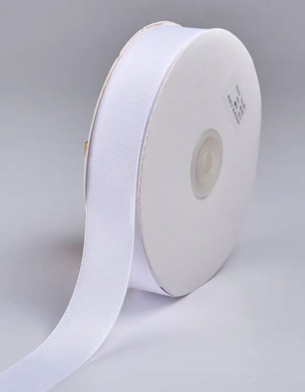גליל סרט 0.9 ס&quot;מ Grosgrain - לבן
