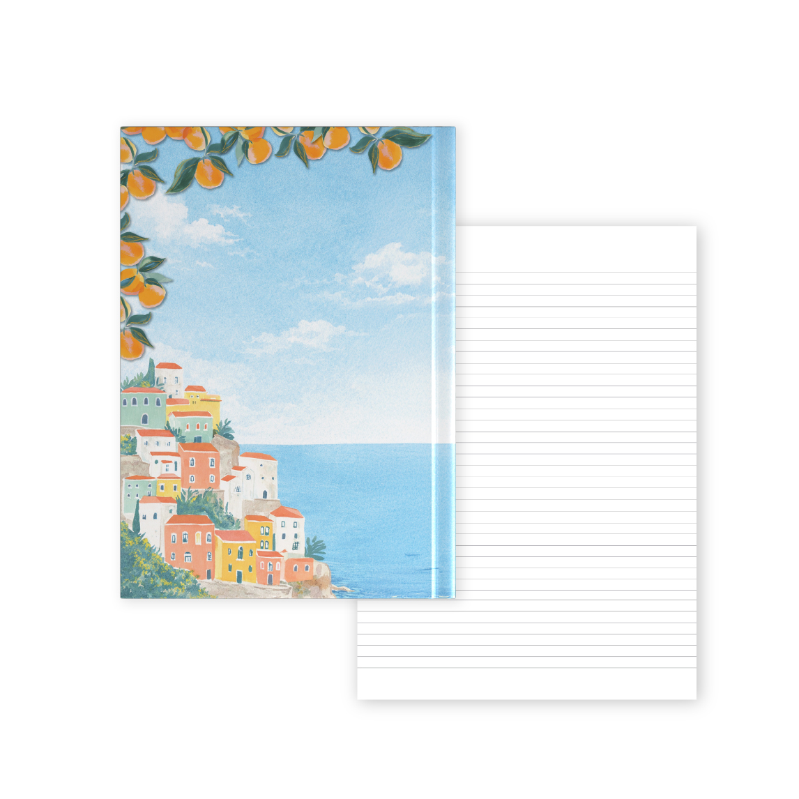 מחברת A4 כריכה קשה - נוף איטלקי - דפי שורה