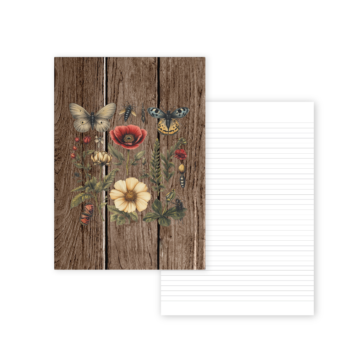 מחברת A4 כריכה קשה - מזכרת מהטבע - דפי שורה