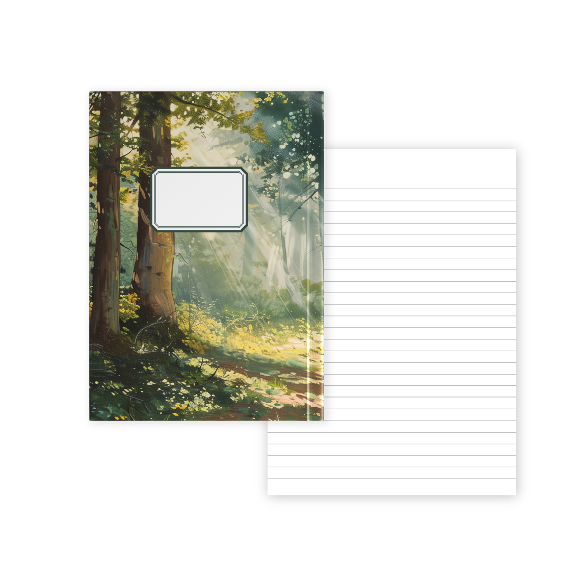 מחברת A5 כריכה קשה - יער קסום - דפי שורה