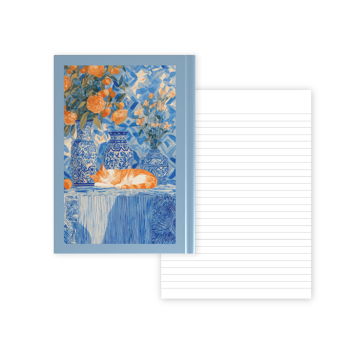 מחברת A5 כריכה קשה - פורצלן איטלקי - דפי שורה