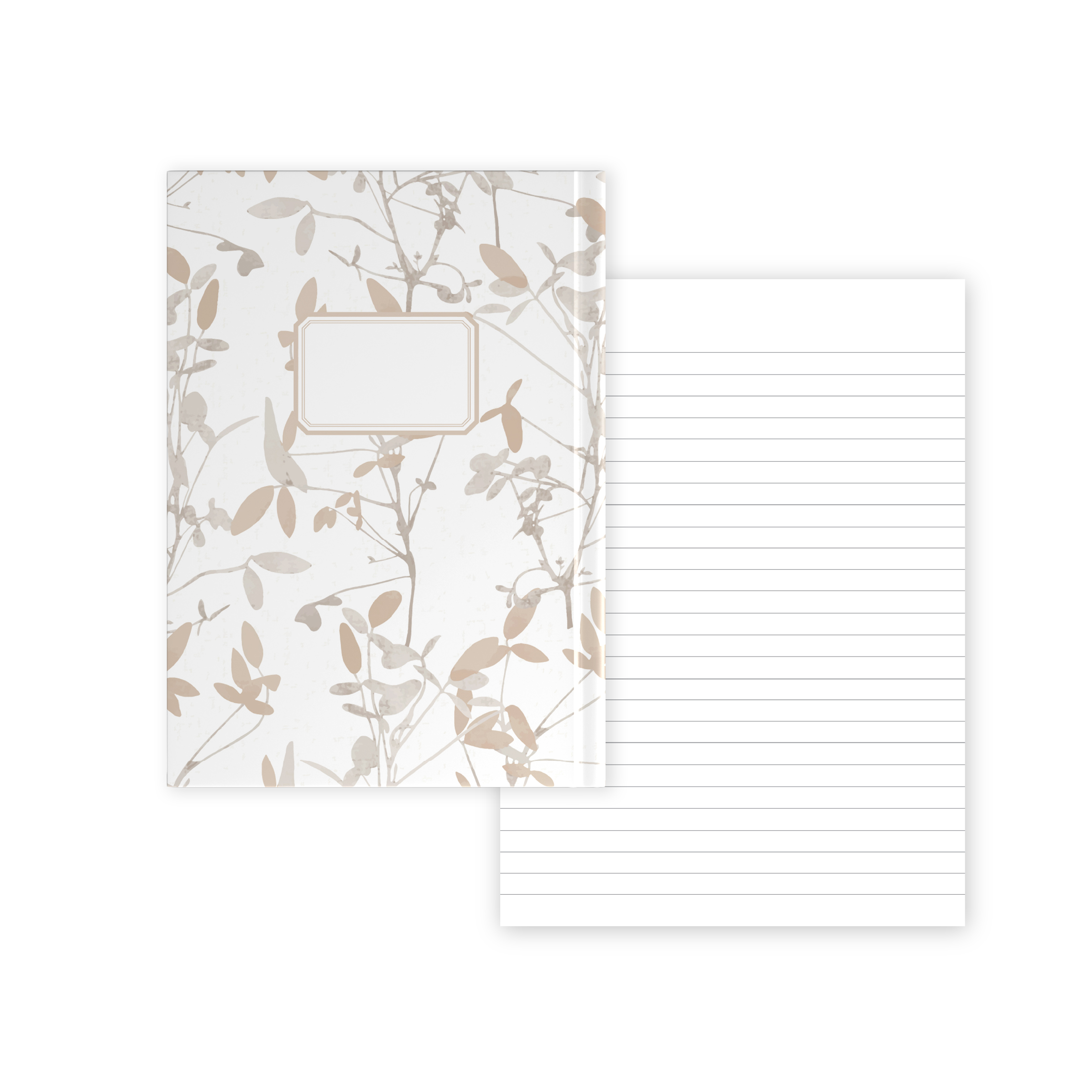 מחברת A5 כריכה קשה - פרחים מיובשים - דפי שורה