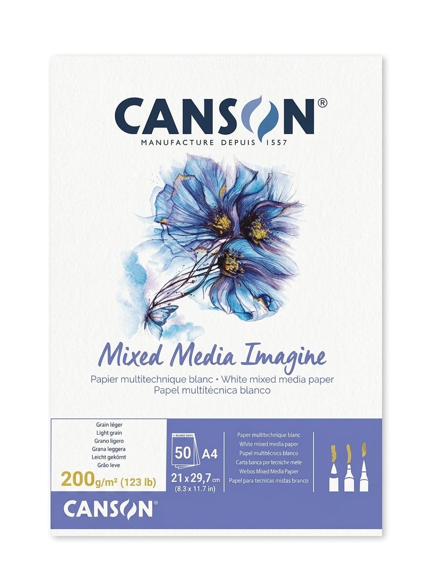 בלוק נייר A4 למיקס מדיה Canson Imagine