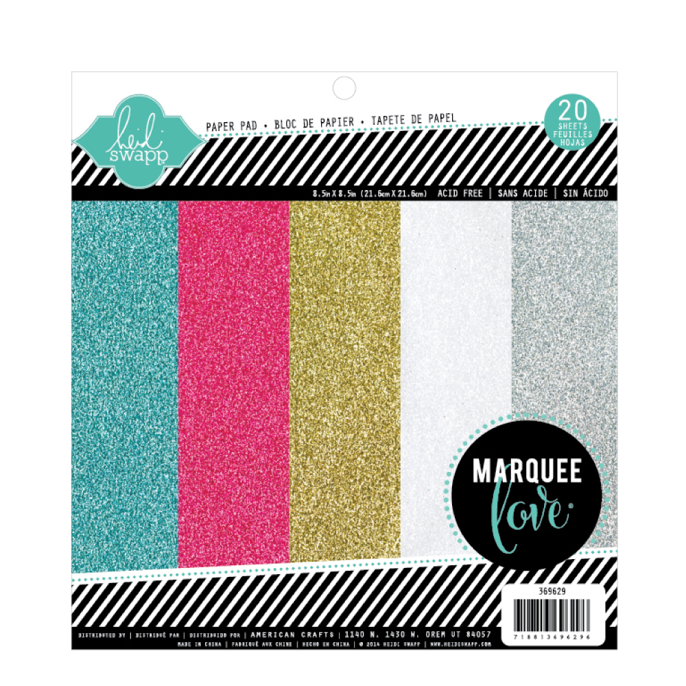 Heidi Swapp Marquee Love - 8.5X8.5" Paper Pad - Glitter