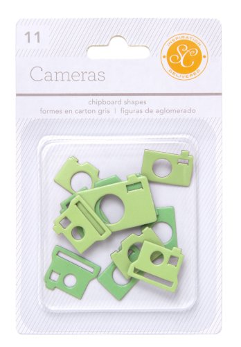 חיתוכי צ&#39;יפבורד- Chipboard Shapes - Green Cameras