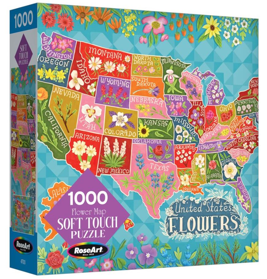 פאזל - RoseArt Soft Touch Jigsaw Puzzle 1000 Pieces - Flower Map