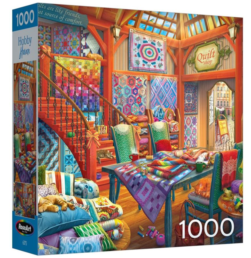 פאזל - RoseArt Hobby Haven Jigsaw Puzzle 1000 Pieces - Quilt Shop