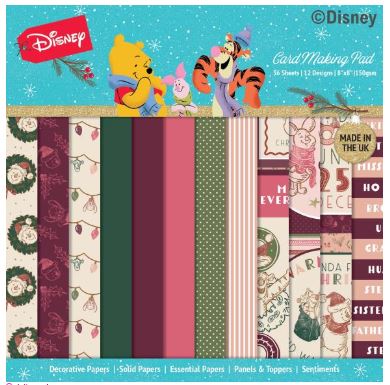 מארז דפים - Disney Christmas Card Making Pad &quot;8 - Winnie the Pooh