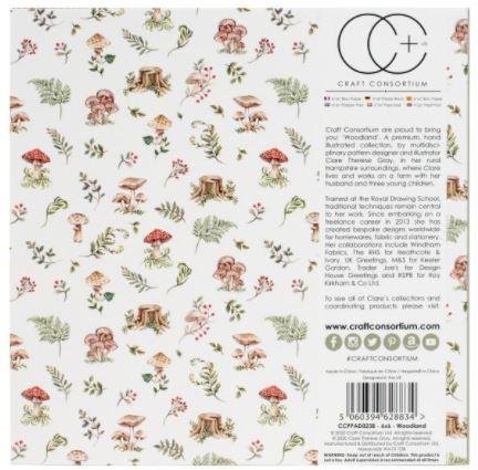 מארז קארדסטוק 6" - Craft Consortium Double-Sided Paper Pad - Woodland