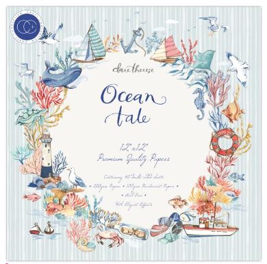 מארז דפי קארדסטוק &quot;12- Ocean Tale
