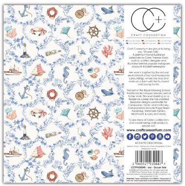 מארז קארדסטוק 6" - Craft Consortium Double-Sided Paper Pad - Ocean Tale