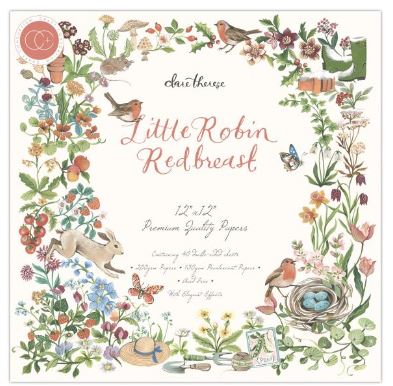 מארז דפי קארדסטוק &quot;12- Little Robin Redbreast