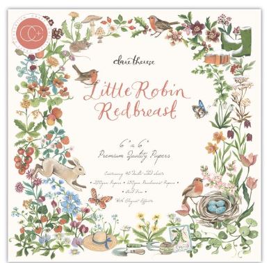 מארז קארדסטוק 6&quot; - Craft Consortium Double-Sided Paper Pad - Little Robin Redbreast