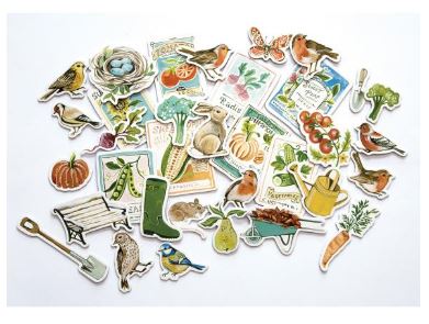 חיתוכי צ'יפבורד - Chipboard Ephemera 34/Pkg - Little Robin Redbreast