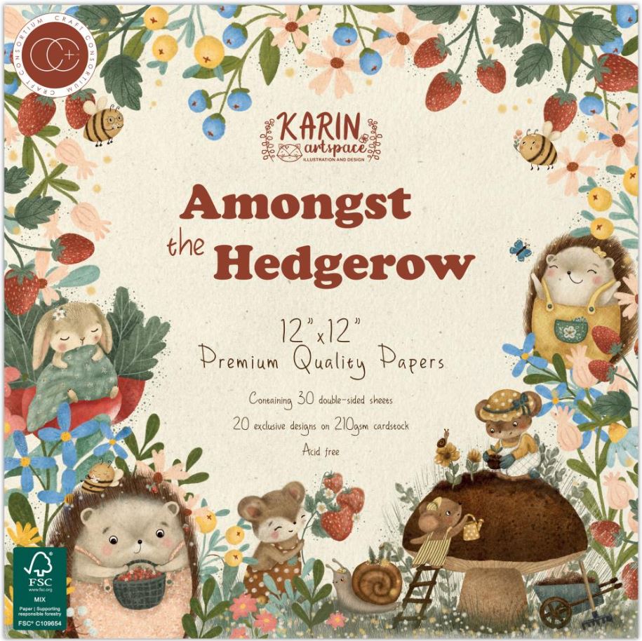 מארז דפי קארדסטוק 12&quot; - Craft Consortium Double-Sided Paper Pad - Amongst The Hedgero