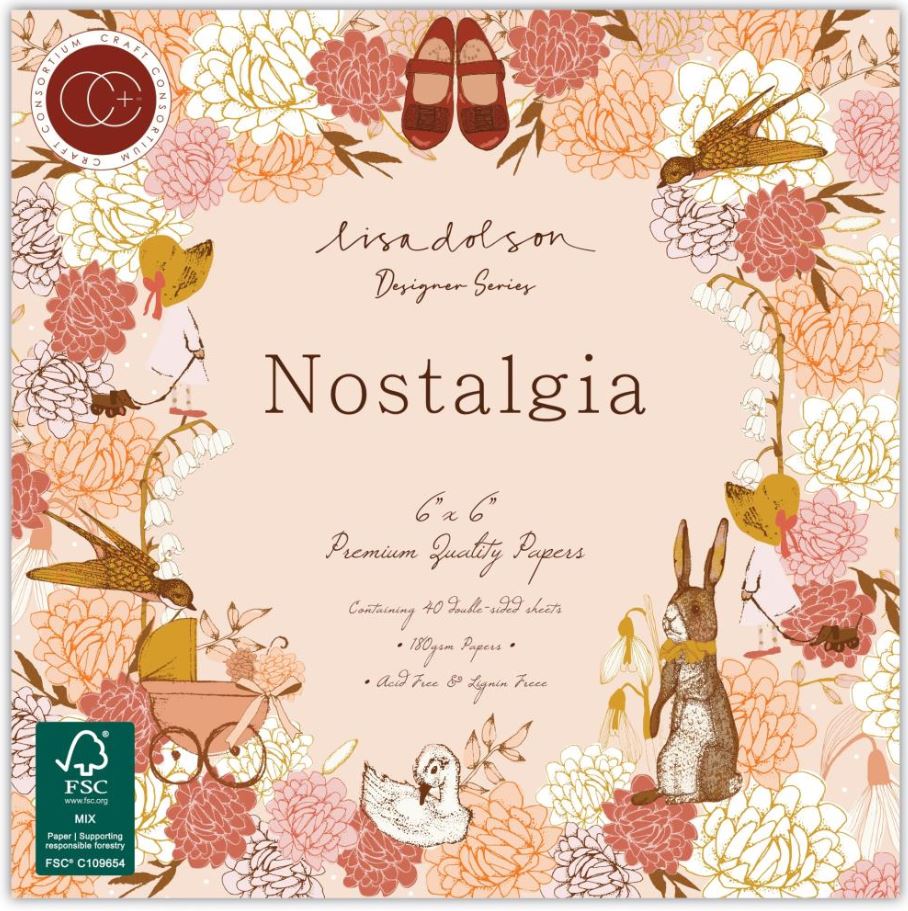 מארז דפי קארדסטוק 6&quot; - Craft Consortium Double-Sided Paper Pad - Nostalgia