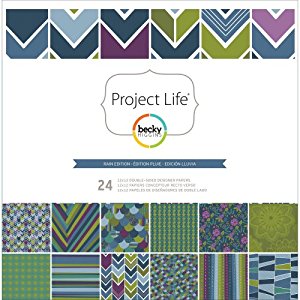 Project Life Rain Collection - 12X12 Designer Paper Pack