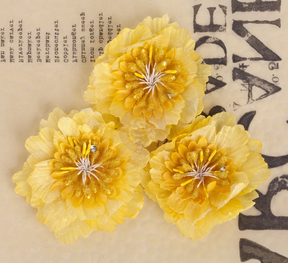 פרחי בד - Lady Bird Fabric Flower Pack - Yellow