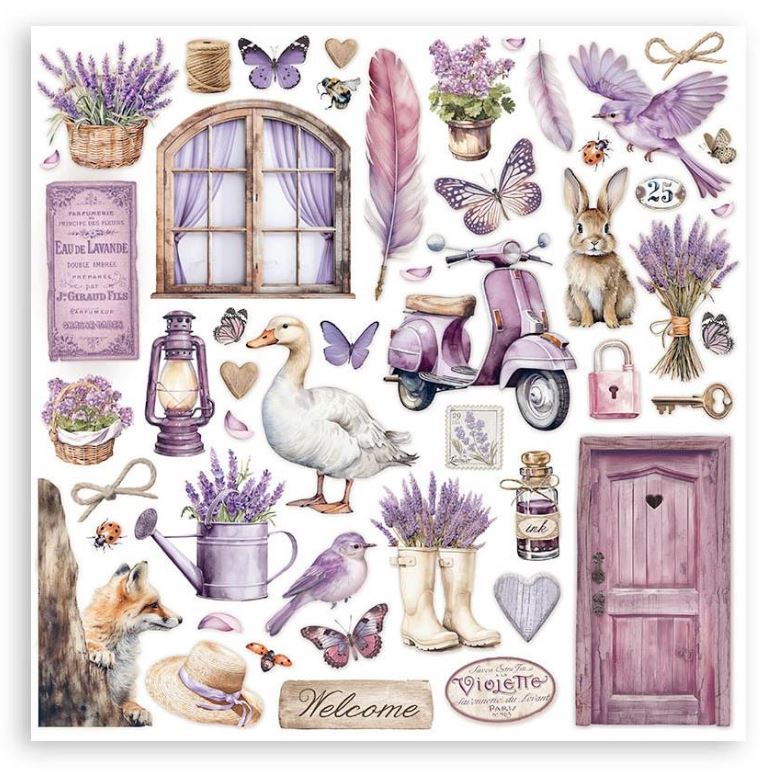 מארז דפי קארדסטוק 12" - Stamperia Double-Sided Paper Pad - Lavender