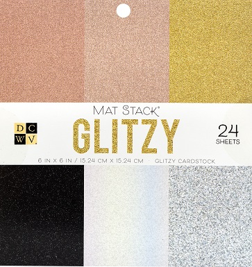 מארז קארדסטוק 6" - DCWV - Glitter Mat Stack - Glitzy