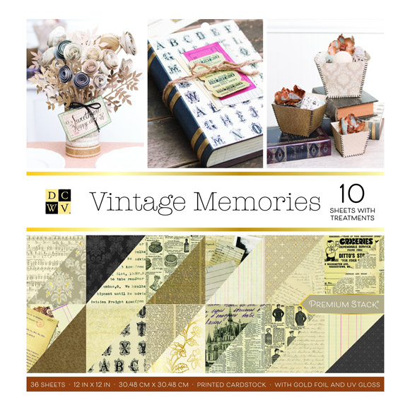 מארז דפי קארדסטוק &quot;12 vintage memories