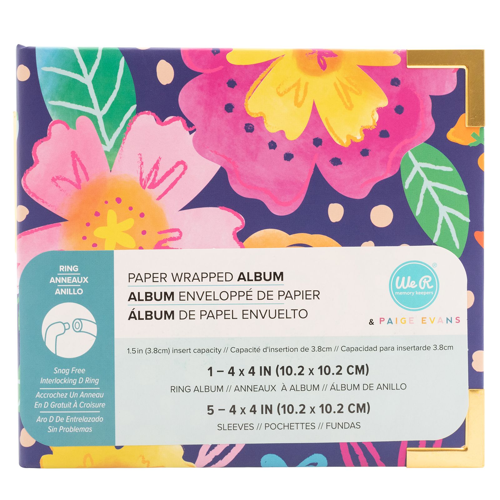 We R Paper Wrapped 2-Ring Album 4*4" - Floral