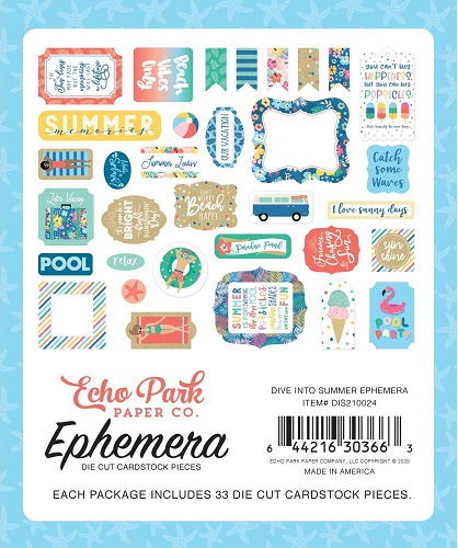 חיתוכי קארדסטוק - Dive Into Summer Cardstock Ephemera Icons
