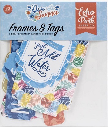 חיתוכי קארדסטוק - Dive Into Summer Cardstock Ephemera Frames &amp; Tags