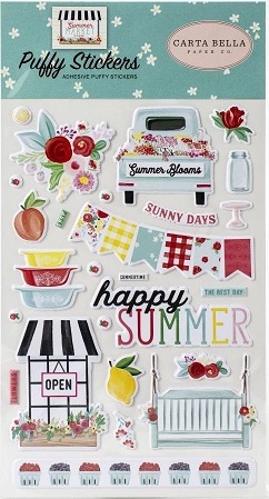 מדבקות פאף - Summer Market Puffy Stickers