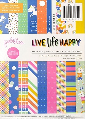 מארז קארדסטוק 6"*8" - Live Life Happy - Paper Pad with Foil