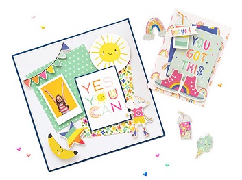 חיתוכי קארדסטוק - Live Life Happy - Ephemera Icons with Foil