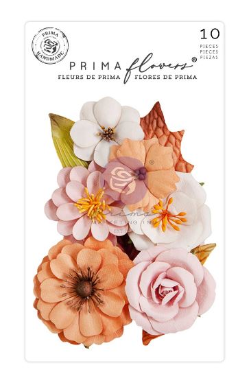 פרחי נייר - Prima Marketing Mulberry Paper Flowers - All Hallow&#39;s Eve/Luna