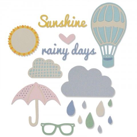 סט תבניות חיתוך - Thinlits Die Set - Rainy Days &amp; Sunshine