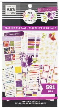 ספר מדבקות - Happy Planner Teacher Sticker Value Pack - Florals