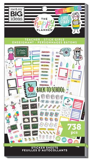 ספר מדבקות - Happy Planner Teacher Sticker Value Pack - Stick Girl