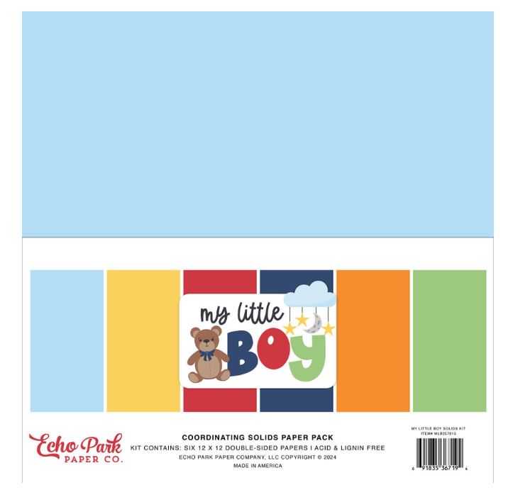 מארז דפי קארדסטוק 12&quot; - My Little Boy Solids Kit