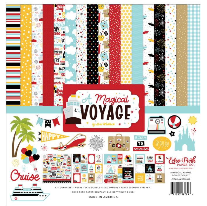 מארז דפי קארדסטוק 12&quot; - A Magical Voyage Collection Kit