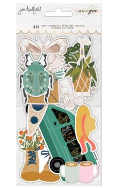 חיתוכי נייר - Jen Hadfield Live &amp; Let Grow Icon Ephemera Cardstock Die-Cuts